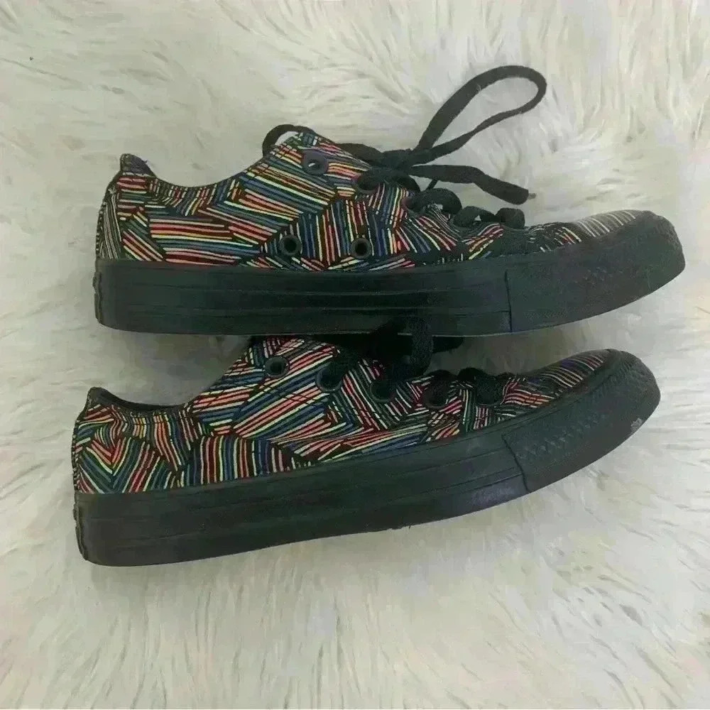 Converse rainbow neon low top sneakers sz 6